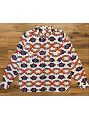Levis Southwestern Aztec Button Up Shirt XL Western Ranch Rodeo Cotton Festival